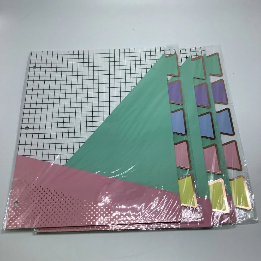 5 Y Yoma Colored 3 Ring‎ Binder Dividers w/ Tabs Letter Size Decorative